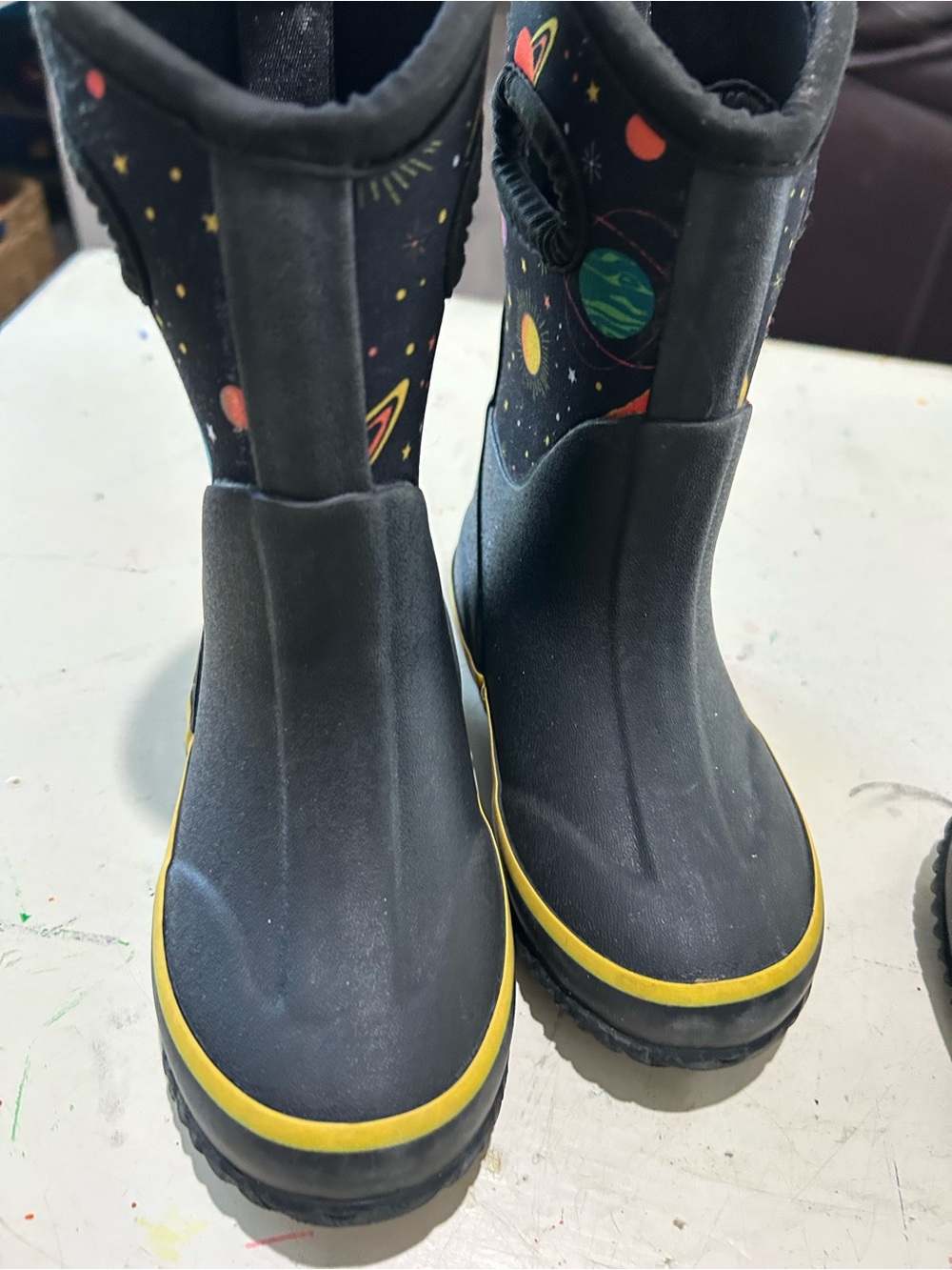 Lone Cone Kids Mud Muck Boots Twins Winter Rain Farm Lot Of 2 Size 8 Dino space - Picture 11 of 12